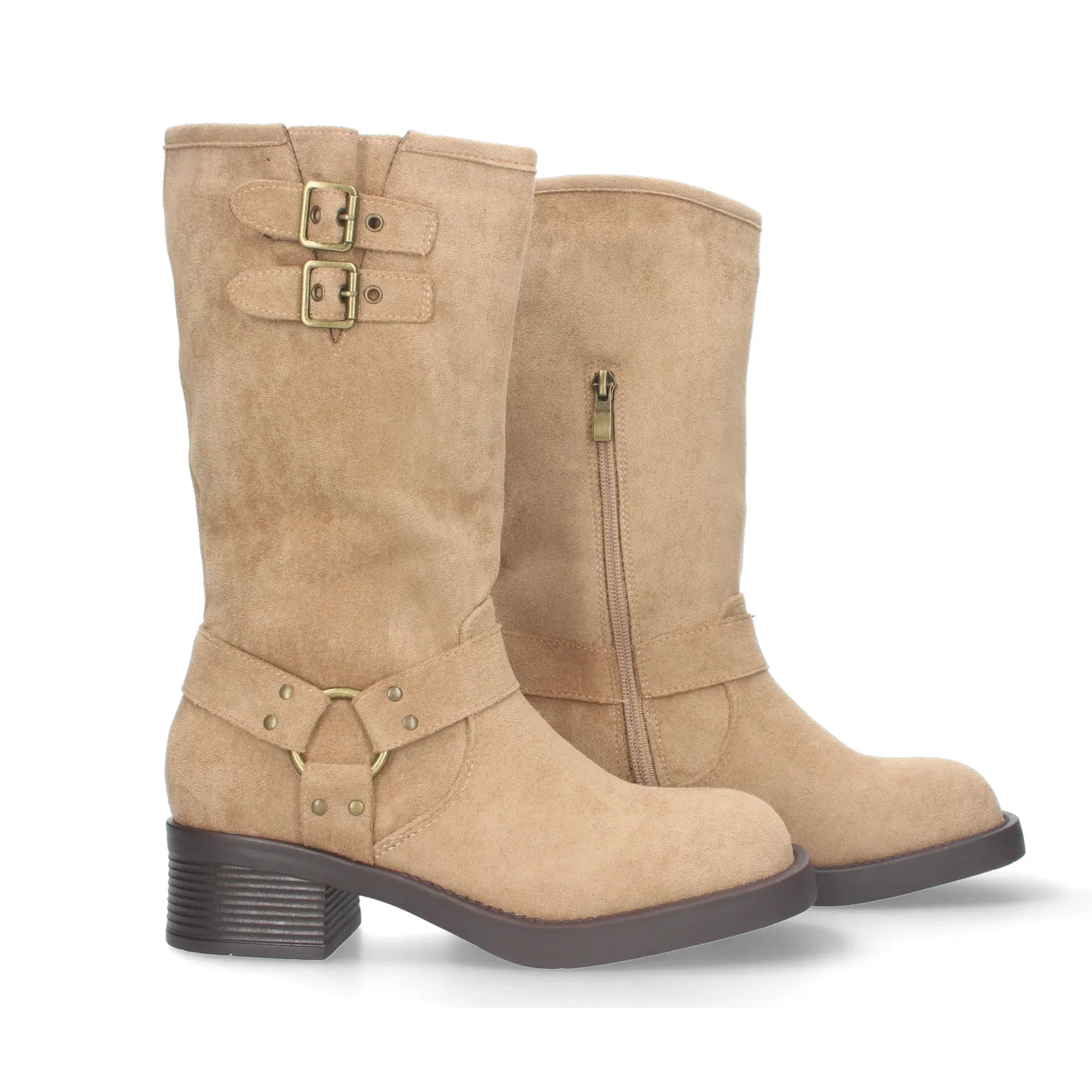 Botas Beige Tacón Mujer Vesta 002 - Imagen 5